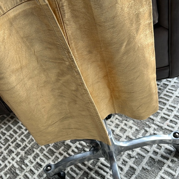 Sandro Orne Gold Metallic Cropped Leather Pants Size 36 FR / 4 US - Picture 5 of 15